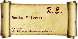 Roska Elizeus névjegykártya